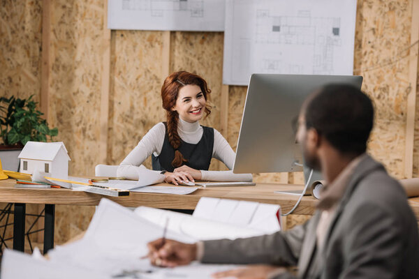 young architects working together at modern office