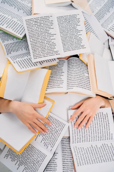 Female Hands Books Reading Education Concept — Stock Photo, Image