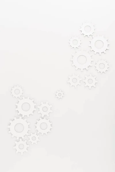 Top View Gears Isolated White — Stock Photo, Image