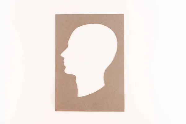 Top View Human Head Silhouette Isolated White — Stock Photo, Image