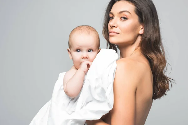 赤ん坊を抱えた裸のミイラの肖像画 — ストック写真