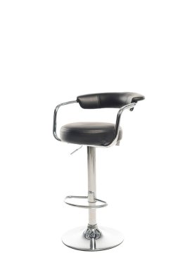 Black bar stool with copy space isolated on white clipart