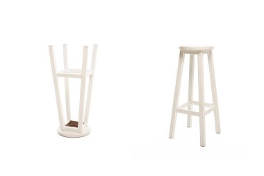 White modern chairs isolated on white clipart