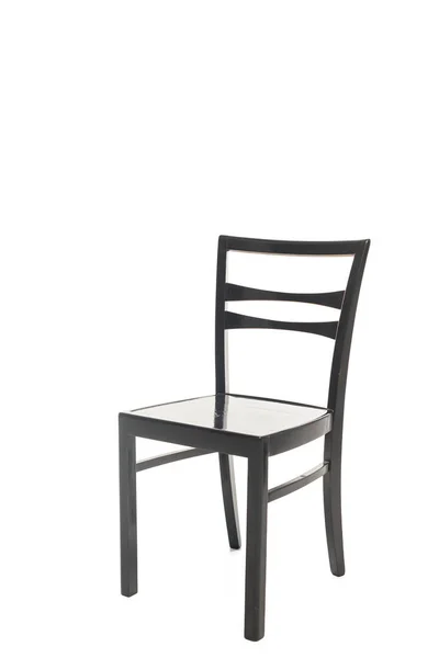 Nowoczesne Czarne Drewniane Krzesło Izolowane Białym — Zdjęcie stockowe