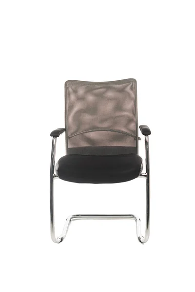 Cadeira Preta Moderna Com Espaço Cópia Isolado Branco — Fotografia de Stock