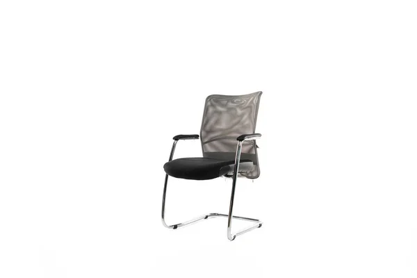 Silla Moderna Con Asiento Negro Aislado Blanco —  Fotos de Stock