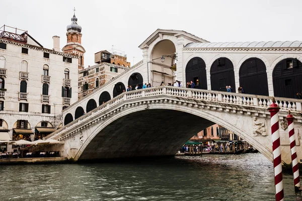Venice Itália Setembro 2019 Antiga Ponte Rialto Grande Canal Veneza — Fotografia de Stock