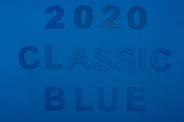 Top View Classic Blue Lettering 2020 Numbers Isolated Blue — Stock Photo, Image