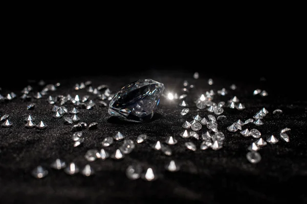 Selective Focus Gemstones Black Velvet Isolated Black — Stock Photo, Image