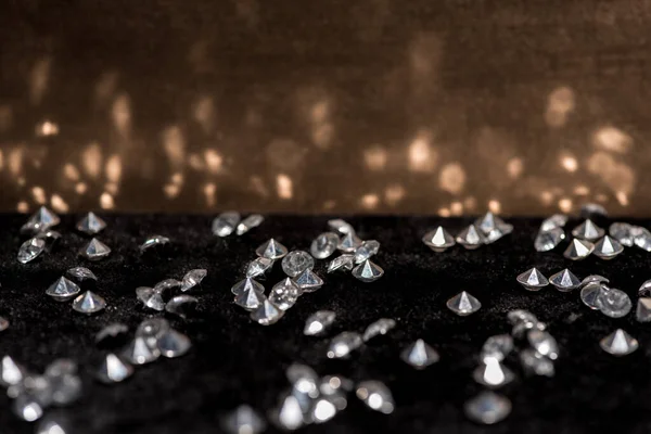 Selective Focus Gemstones Velvet Surface Reflection — Stock Photo, Image