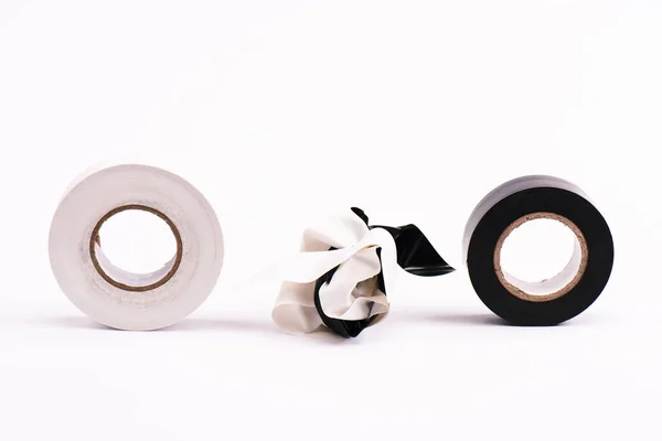 Crumpled Sticky Scotch Tapes White — Stock Photo, Image