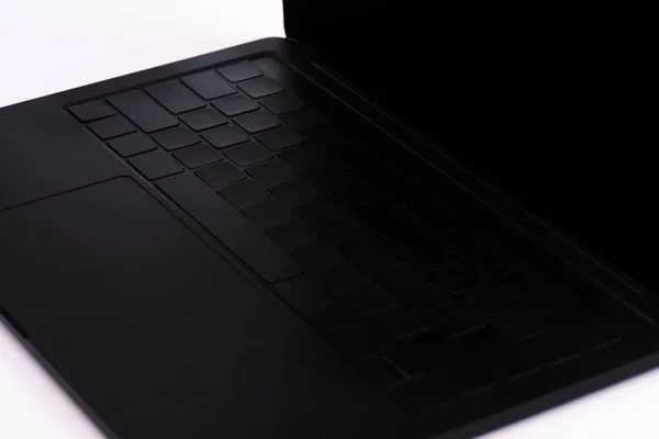 Крупним Планом Чорна Клавіатура Ноутбука Ізольована Білому — стокове фото