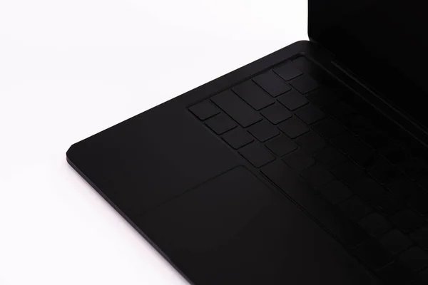 Nowoczesny Laptop Klawiatury Izolowane Biały — Zdjęcie stockowe