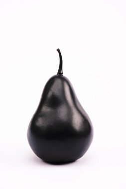 black and nutritious pear on white with copy space  clipart