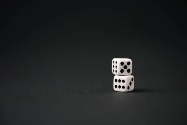 White Dice Black Copy Space — Stock Photo, Image