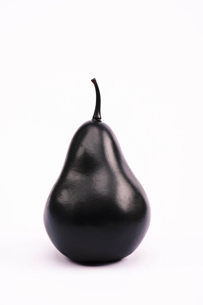black and nutritious pear on white with copy space 