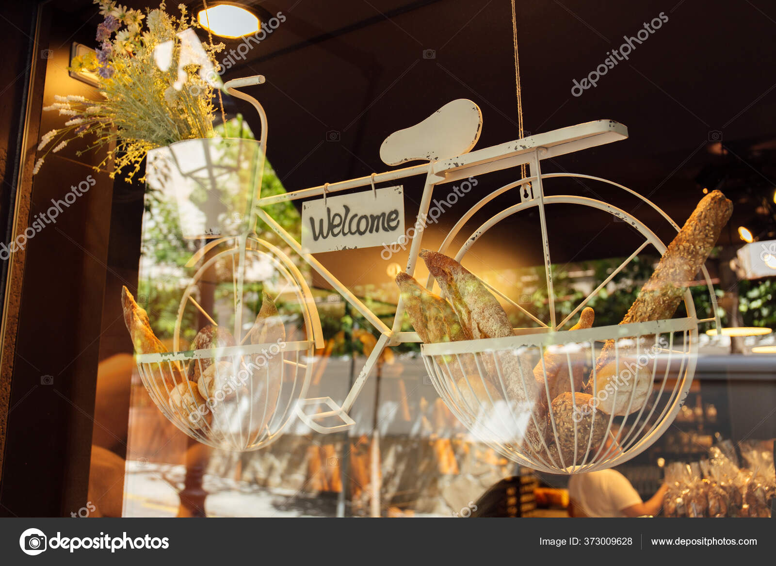 Bicicleta Decorativa Con Flores Pastelería Tarjeta Con 