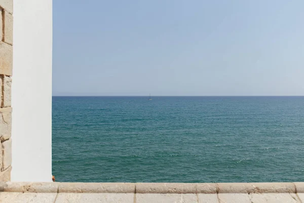 Selective Focus Seascape Blue Sky Background Catalonia Spain — Stock Photo, Image