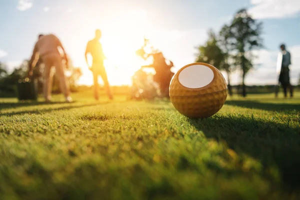 Balle de golf sur herbe — Photo de stock