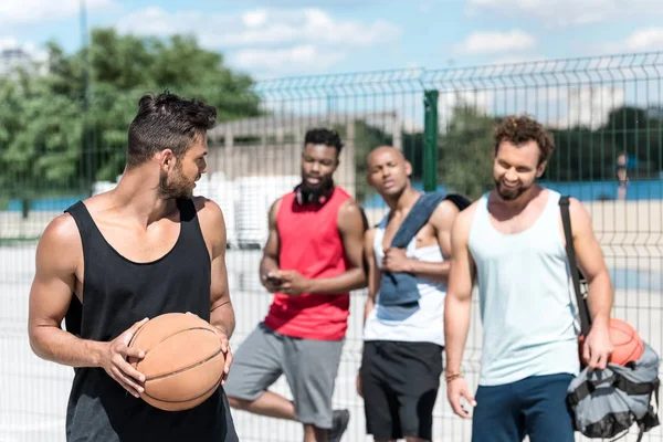 Multicultural basketball team — Stock Photo