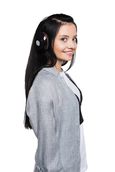 Smiling girl in headphones — Stock Photo