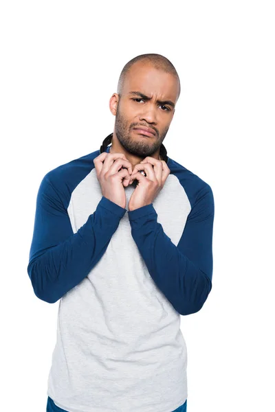 African american man with headphones — Stock Photo