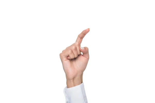 Person gesturing signed language — Stock Photo