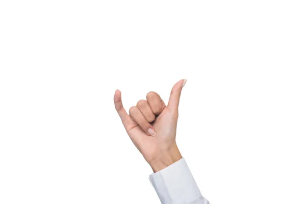 Person gesturing signed language — Stock Photo