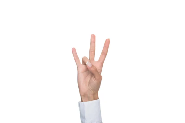 Person gesturing signed language — Stock Photo