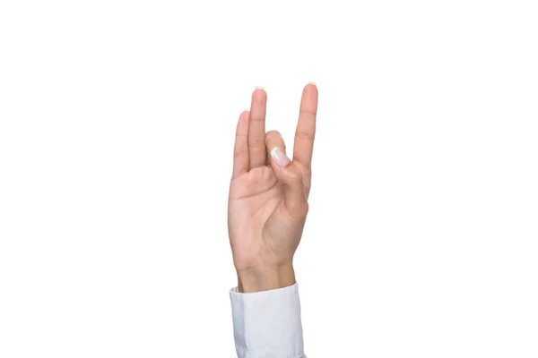 Personne gestuelle langue des signes — Photo de stock