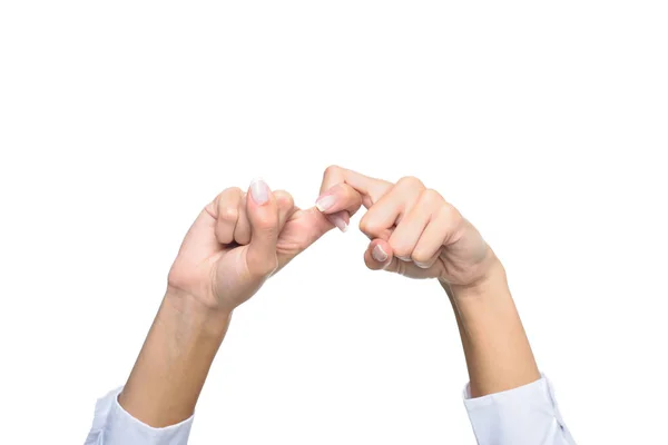 Person gesturing signed language — Stock Photo