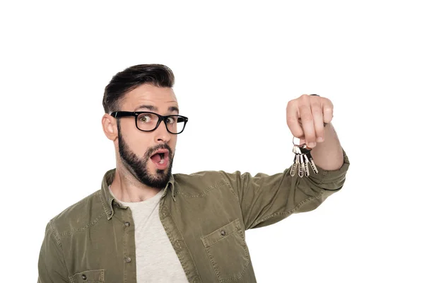 Young man with keys — Stock Photo