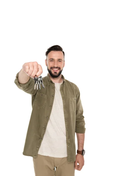 Young man with keys — Stock Photo