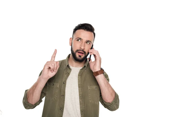 Man talking on smartphone — Stock Photo