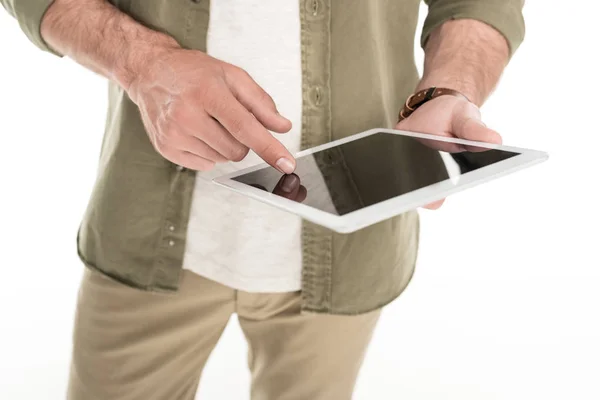 Homme avec tablette numérique — Photo de stock