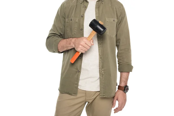 Man holding hammer — Stock Photo