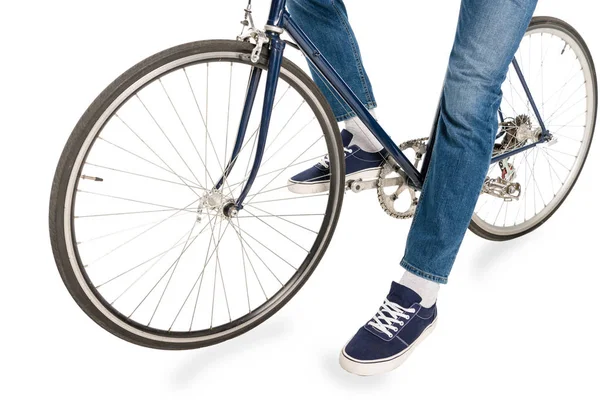Uomo in bicicletta — Foto stock