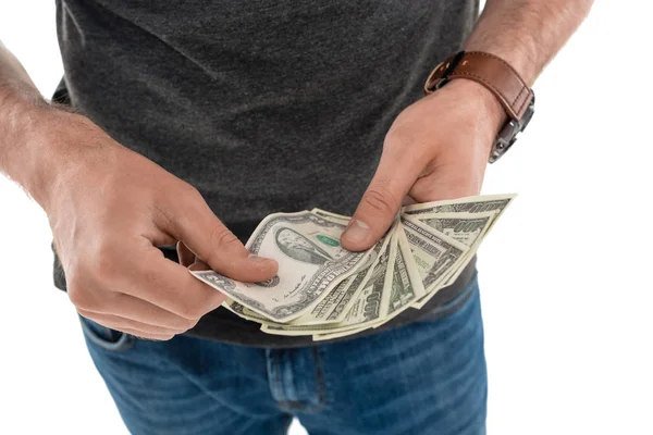 Man counting money — Stock Photo