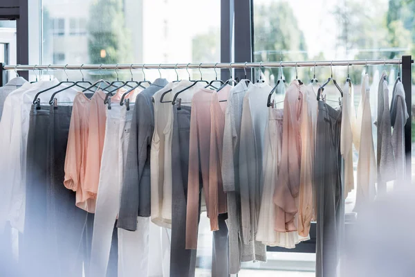 Rack in clothes store — Stock Photo