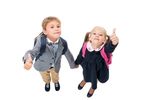 Pupils showing thumbs up — Stock Photo