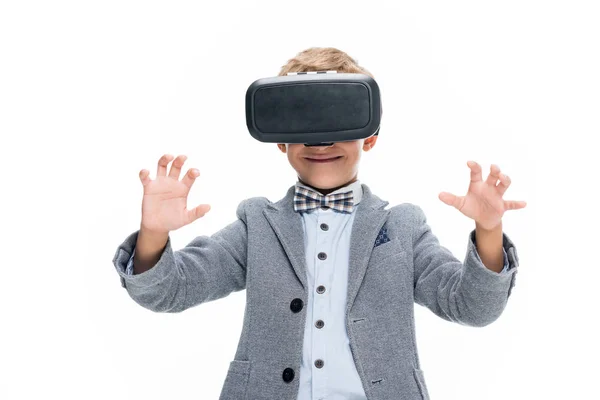 Schoolboy in VR headset — Stock Photo