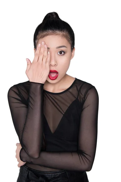 Shocked asian woman — Stock Photo