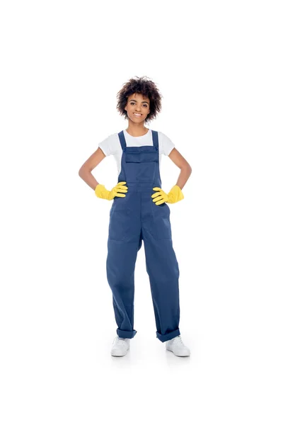 African american female cleaner — Stock Photo