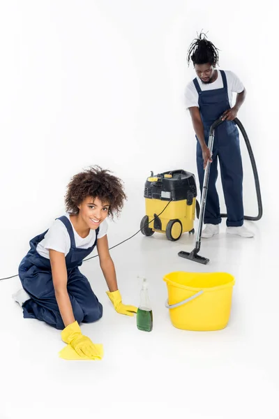 African american cleaners — Stock Photo