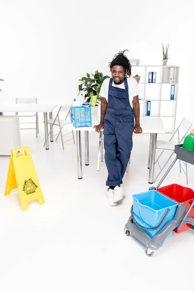 African american cleaner — Stock Photo