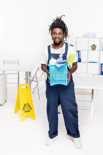 African american cleaner — Stock Photo