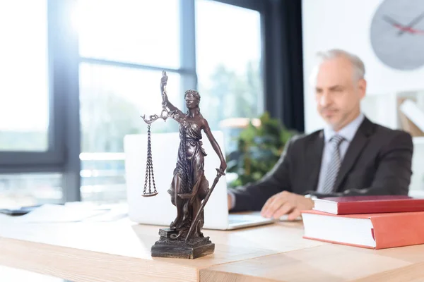 Lawyer working with laptop — Stock Photo