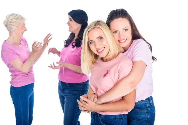 Women in pink t-shirts — Stock Photo