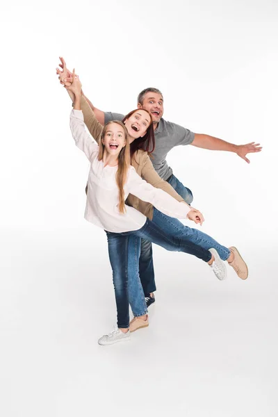 Familia divirtiéndose juntos - foto de stock