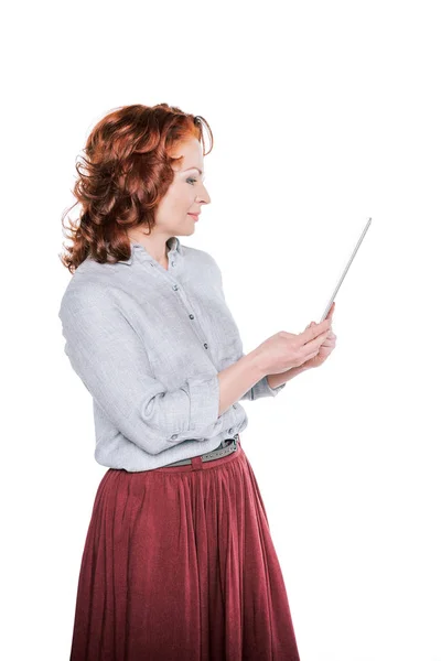 Woman using digital tablet — Stock Photo